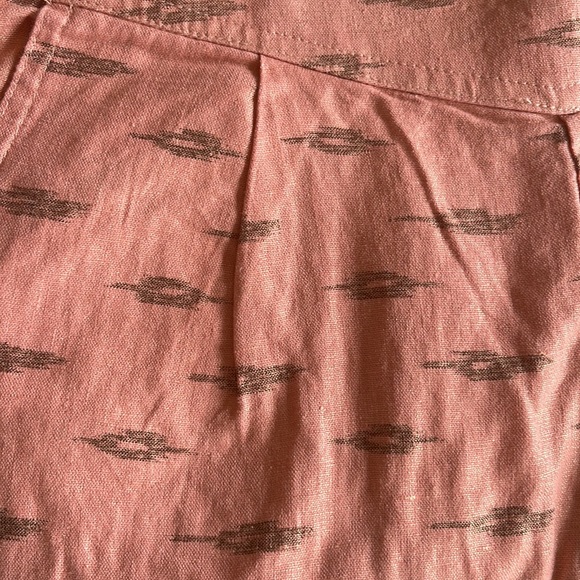 Free People linen aztec print ankle pants.color Peach Size L - Picture 14 of 14